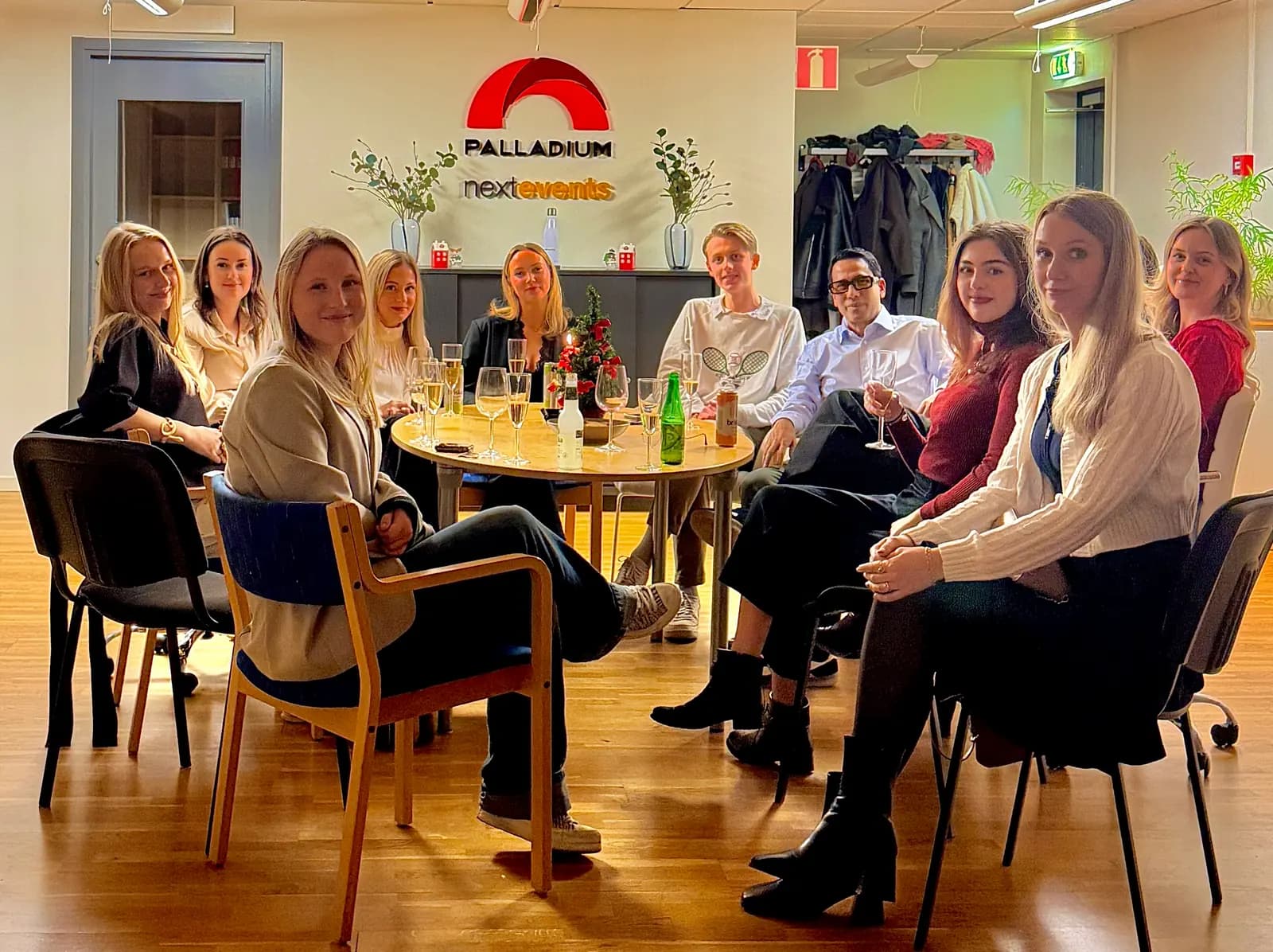 The team gathered at the Next Events office